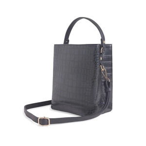 All Of The Above Elena Bucket Bag Black Croc Vegan Curateur Rachel Zoe